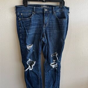 Distressed Blue Denim Jeans